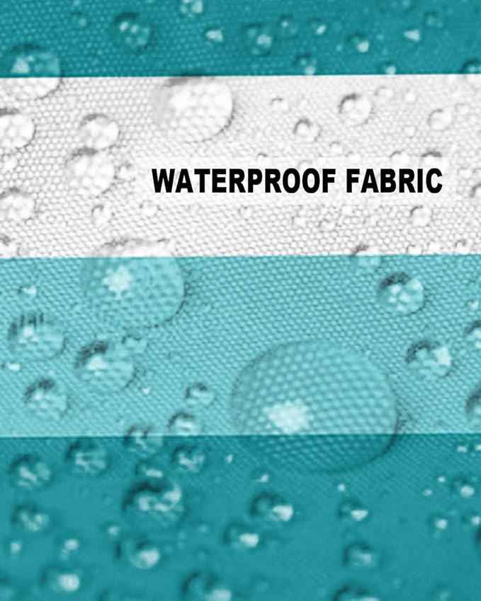 Pack of 2 Turquoise Green Stripe Outdoor Pillow Waterproof Covers 16x16 inch, Modern Art Polyester Throw Pillow Covers Garden Cushion Decorative Case for Patio Couch Decoration