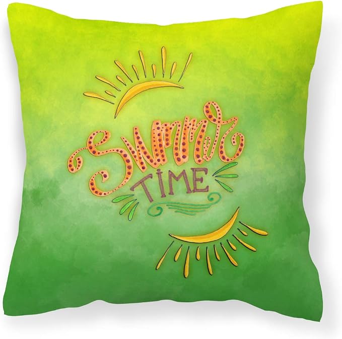 Caroline's Treasures BB7453PW1818 Summer Time Fabric Decorative Pillow Machine Washable, Indoor Outdoor Decorative Pillow for Couch, Bed or Patio, 18Hx18W