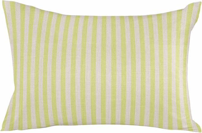 Outdoor Waterproof Throw Pillow Covers Set of 2 Yellow Stripes Lumbar Pillowcases 20x12 Inches Linen Classic Vertical Striped Patio Decorative Pillows Cushion Case Patio Pillows for Couch Bed Garden