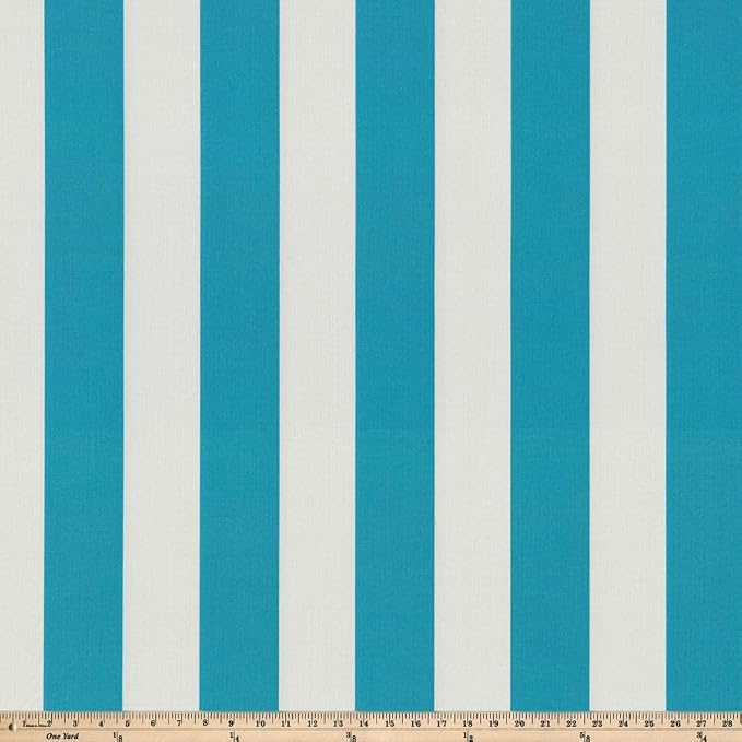 Pillow Perfect Stripe Indoor/Outdoor Accent Throw Pillow, Plush Fill, Weather, and Fade Resistant, Throw - 16.5" x 16.5", Blue/White Cabana Stripe, 2 Count