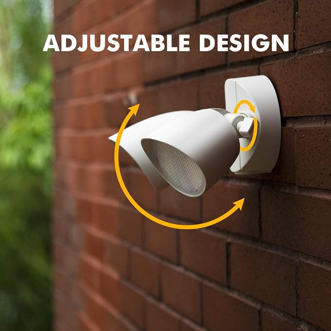 LUTEC 6222W 3500 Lumen 32 Watt 28 LED Dual-Head Floodlight Outdoor, Full Metal Design, Waterproof Exterior Security Wall Light for Patio, Garden, Yard-White