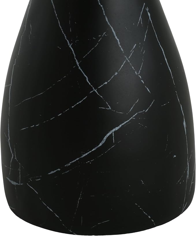 Outdoor Side Table 20" Hourglass Shape Concrete Side Table, Patio Tables for Outside Decorative Garden Stools, No Assembly Accent Table for Patio Porch Living Room, Black