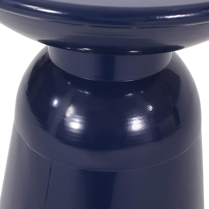Set of 2 Outdoor Side Tables, Navy Blue