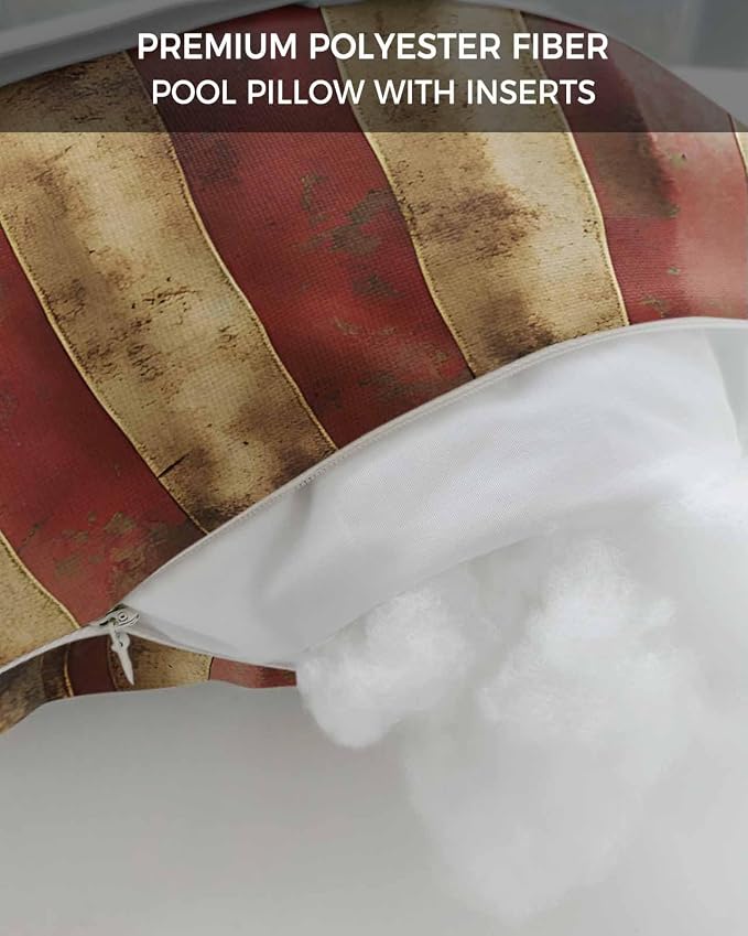 Pack of 2 Outdoor Lumbar Cushions with Inserts, American Vintage US Flag Patriot Waterproof Fluffy Fade Body Pillows, Patio Furniture Pillow for Home Balcony Garden Decor 11x16IN
