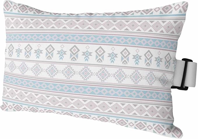Outdoor Lumbar Pillow Set of 1, Pink Blue Boho Striped Waterproof Beach Headrest Pillow with Inserts, Southwestern Ethnic Tribe Vintage Recliner Throw Pillows for Patio Furniture, 12 x 20