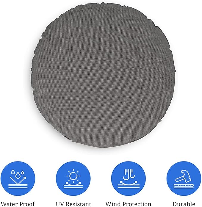 Covers & all Round Pillow Cover, Weather & UV Resistant Water Repellant Protector for Pillows Home Office Living Room Decor Chair Sofa Couch, with Zippers (48" Diameter x 5" H, Charcoal Grey)