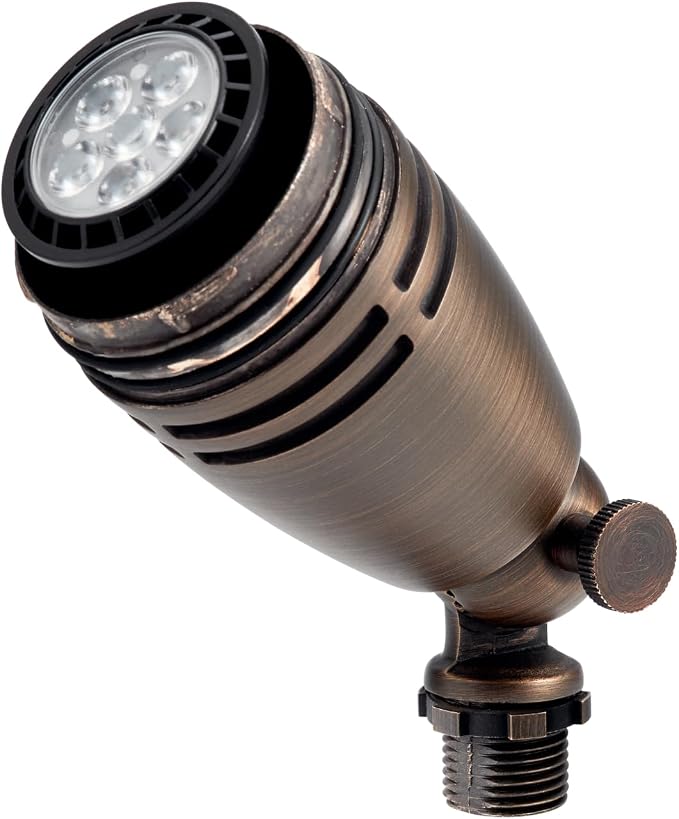 Kichler 12V MR-16 Fixed Socket Brass Accent Light Centennial Brass, 3.00x10.25x2.50