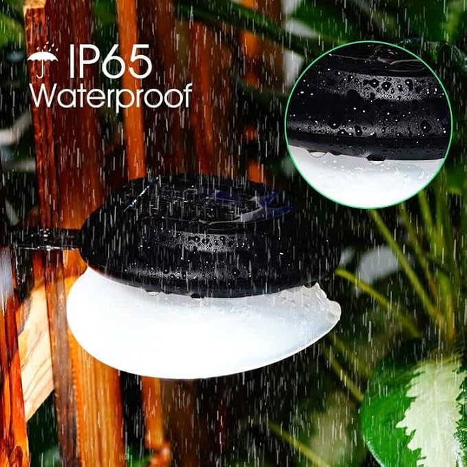 DBF Outdoor Solar Gutter Lights - Solar Fence Lights Outdoor Waterproof LED Deck Lighting Wall Mount Decorative Auto On/Off for Eaves Yard Garage Garden Deck Patio Railing (6 Pack)