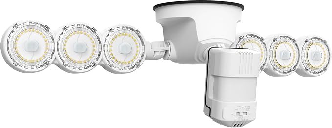 SANSI 45W 6000LM Motion Sensor Outdoor Lights, IP65 5000K (White) | 4 Modes Motion Lights for Outside, 320° Wide Angle LED Flood Lights Security Lights for Soffit, Backyard, Garage, Yard, Porch