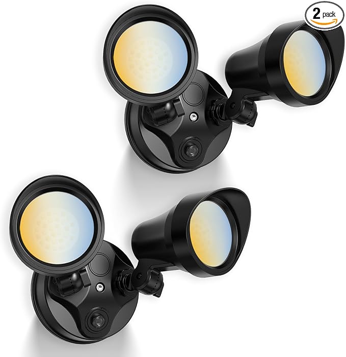 ALUSSO Dusk to Dawn Outdoor Lighting, 25W 2000LM Dusk Till Dawn Outdoor Light 120V, 3000K/4000K/6000K 3CCT IP65 Security Lights ETL Listed Dusk to Dawn Hardwired for House Garage Walkway Black 2 Pack