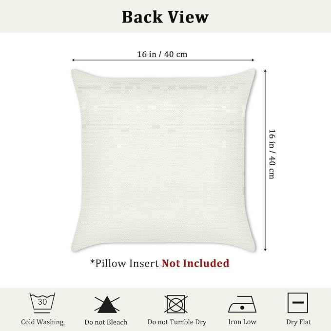 Bonhause Tropical Leaves Throw Pillow Covers 16 x 16 Inch Green Brown Leaf Decorative Pillow Cases Polyester Linen Outdoor Cushion Covers for Sofa Bed Home Decor Set of 4
