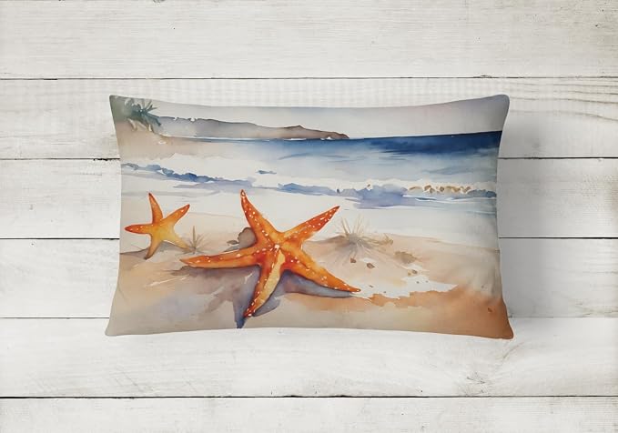 Caroline's Treasures DAC2829PW1216 Starfish Throw Pillow Machine Washable, Indoor Outdoor Decorative Pillow for Couch, Bed or Patio, 12HX16W
