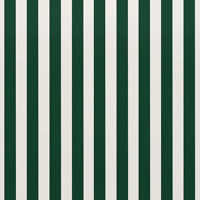 RSH DECOR: Lumbar Jumbo Throw Pillows Set of 2 | 26” x 16" | All-Weather Spun Fabric | Water and Fade-Resistant | Outdoor Support Pillows for Patio Furniture | Hunter Green & White Stripe