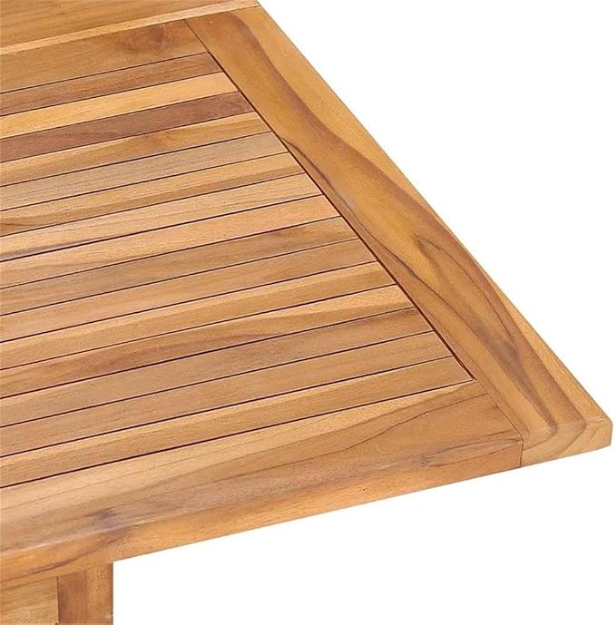 Afuera Living Solid Teak Wood 5-Piece Foldable Outdoor Dining Set, Brown Finish, Weather-Resistant, Includes Square Dining Table and 4 Chairs, Space-Saving Design for Patio or Garden