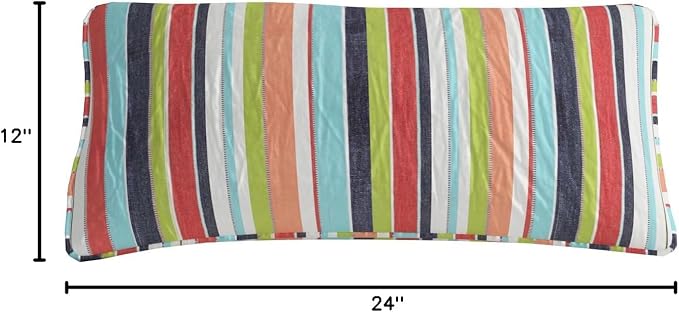 Mozaic Company Sunbrella Indoor/ Outdoor 12 by 24-inch Corded Pillow, Carousel Confetti, Set of 2