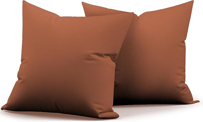 2 Pack Outdoor Decorative Pillow Covers Waterproof for Patio Garden Porch Poolside Sofa Chair Cushions, 18x18 Inch, Red