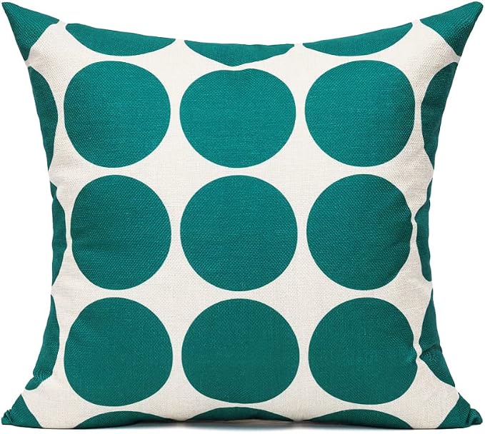 All Smiles Turquoise Teal Couch Accent Throw Pillows Cases Cushion Covers 16×16 Set of 4 Outdoor for Sofa Patio,Modern Décor
