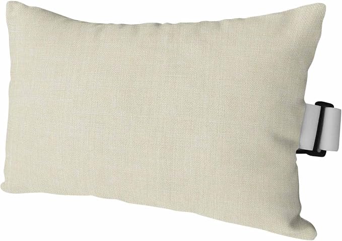 Outdoor Lumbar Pillow Set of 1, Beige Waterproof Beach Headrest Pillow with Inserts, Modern Minimalist Linen Pure Color Recliner Throw Pillows for Patio Furniture, 12 x 20