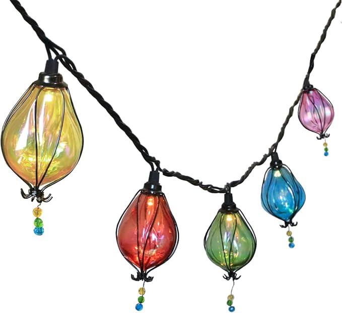 Vigdur Outdoor String Lights, 10FT Multicolor Patio String Lights Plug-in | 10 Plastic Colored Bulbs, UL Listed, 10 Strands Connectable, Outdoor Hanging Lights for Porch Garden Wedding Party Decor