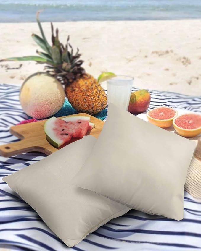 Outdoor Waterproof Throw Pillow Covers Set of 2 Swan White Pillowcases 16x16 Inches Simple Style Patio Decorative Pillows Cushion Case Patio Pillows for Couch Bed Chair Garden