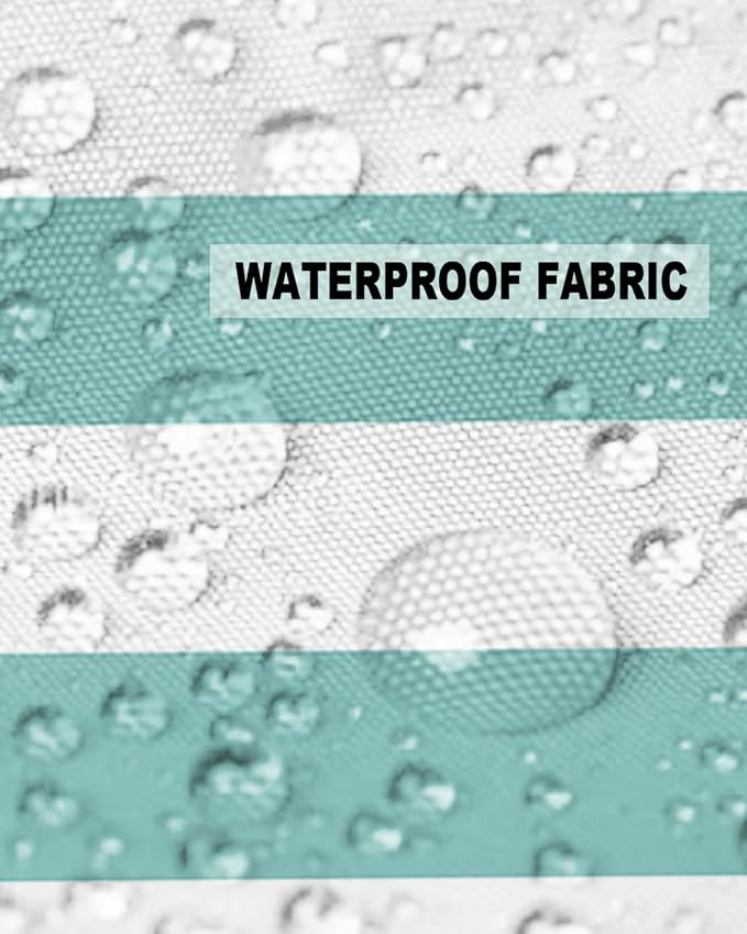 Outdoor Pillows 26x26 Waterproof Outdoor Pillow Covers Teal White Stripes Polyester Throw Pillow Covers Garden Cushion Decorative Case for Patio Couch Decoration Set of 2 Geometric