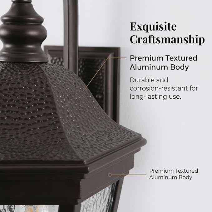 Brown Exterior Wall Sconces, 21'' Large Outdoor Porch Light Fixtures