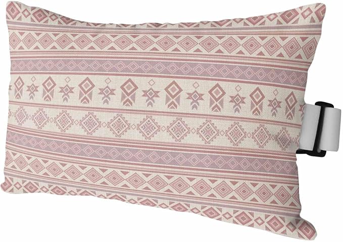 Outdoor Lumbar Pillow Set of 1, Beige Boho Striped Waterproof Beach Headrest Pillow with Inserts, Southwestern Ethnic Tribe Vintage Recliner Throw Pillows for Patio Furniture, 12 x 20