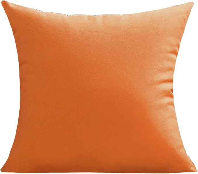 VAKADO Pumpkin Fall Waterproof Outdoor Throw Pillow Covers 16x16 Set of 2 | Fade Resistant, All-Weather Durability. Warm Harvest Hue For Porch, Patio & Garden. Machine Washable, Hidden Zipper.