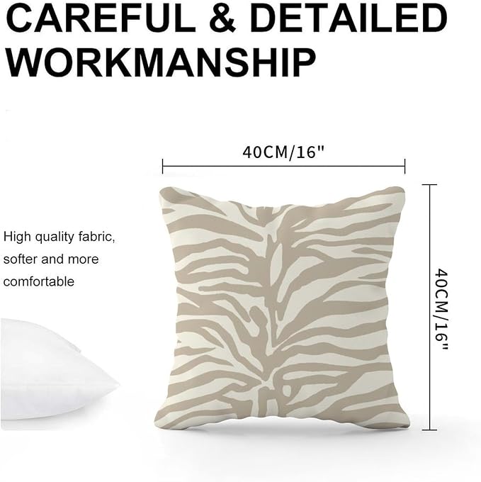 Blue Tiger Print Pillow Cover Animal Tiger Print Cushion Cover 16x16 INModern Accent Square Couch Sofa Cushion Covers for Patio Couch Sofa