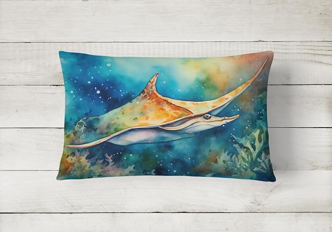Caroline's Treasures DAC2832PW1216 Sting Ray Throw Pillow Machine Washable, Indoor Outdoor Decorative Pillow for Couch, Bed or Patio, 12HX16W