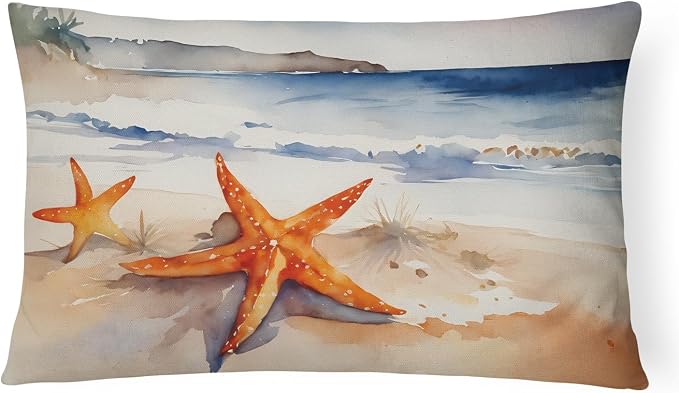 Caroline's Treasures DAC2829PW1216 Starfish Throw Pillow Machine Washable, Indoor Outdoor Decorative Pillow for Couch, Bed or Patio, 12HX16W