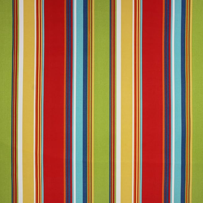 RSH DECOR Set of 6 Outdoor Pillow, Outdoor Pillows for Patio, Pillows w/Polyester Pillow Cases | Water Resistant Fabric | 17" Square, 20x12 Lumbar, 20x6 Neck Roll - Bright Colorful Garden Red Stripe