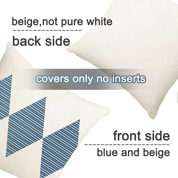 Outdoor Pillows Covers 18x18 Waterproof,Yello and Beige Set of 4(No Insert) | for Covered Patio Furniture Couch Sunbrella,No Insert Just Covers,Fit 18x18 inch Inserts or Smaller,Durable Polyester,Boho