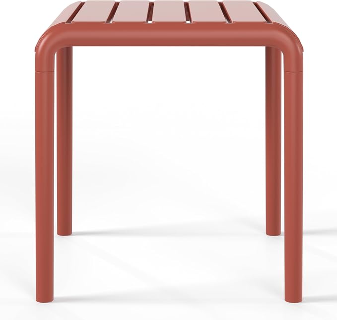 WestinTrends Playa Plastic Modern Outdoor Patio Accent Side Tables (Set of 2), Red