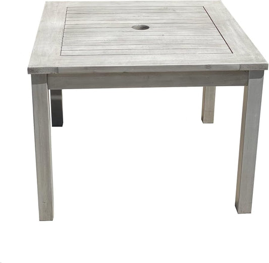 Outdoor Wood Umbrella Side Table End Table Patio Pool Furniture (Driftwood Gray)