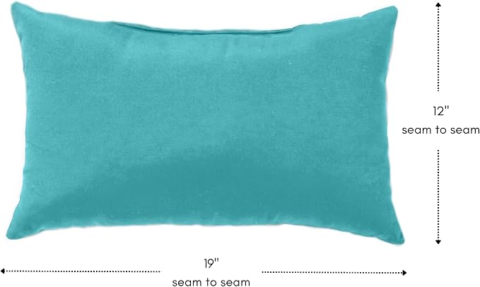 Greendale Home Fashions 2-Pack Outdoor 19x12 inch Rectangle Decorative Throw Pillow, Arctic