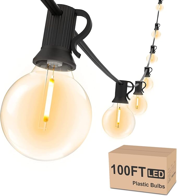 Svater Outdoor String Lights Waterproof 100 FT for Outside Patio 52 Bulbs