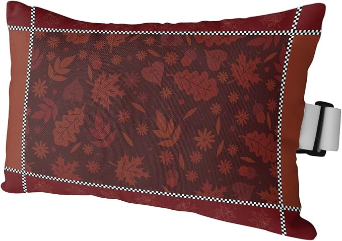Outdoor Pillows Covers with Inserts Thanksgiving Maple Leaves Retro Red Waterproof Recliner Pillow with Adjustable Strap Throw Pillows for Patio Furniture Pool Lounge Chair, 11x16 inch, 1PCS