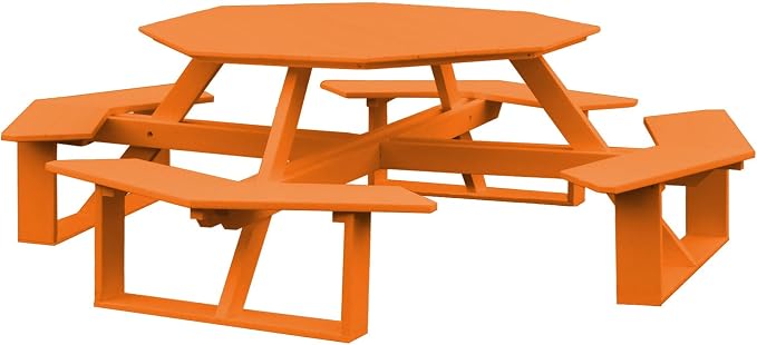 Furniture Barn USA Poly Lumber 54" Octagon Walk-in Table, Orange