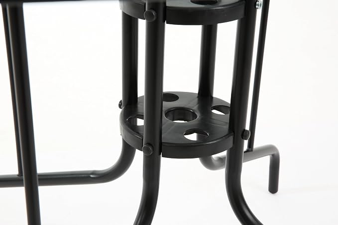Square Patio Dining Table, 4-Person, Black