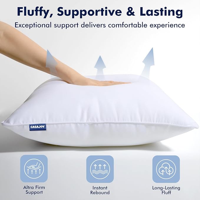 Outdoor Pillows 20x20 Set of 2 Water Resistant Throw Pillow Inserts | Square Waterproof Pillows, Convenient Zipper Design, Fluffy & Supportive, Decorative Pillow for Patio Porch & Couch