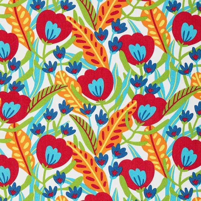 Lumbar Throw Pillows Set of 2 | 20"x 12" | All-Weather Spun Fabric | Water and Fade-Resistant | Outdoor Support Pillows for Patio Furniture | Artistic Multicolor Floral