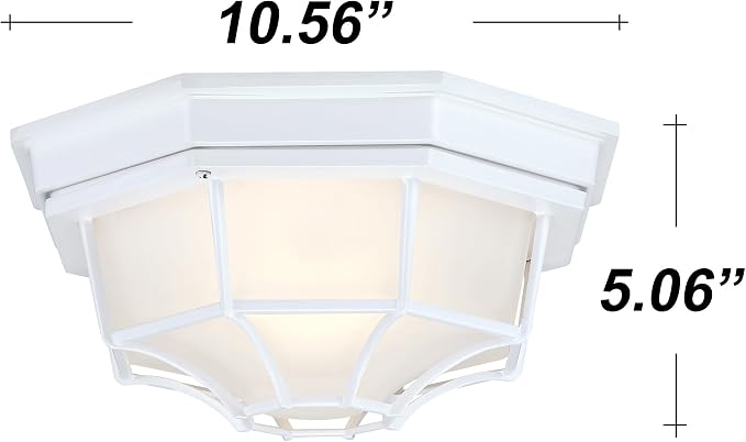10.5” White LED Close to Ceiling Light for Basement Garage Light Octagonal White Mid-Century Modern Overhead Lights LED 2700K 3000K 3500K 4000K 5000K 10.5in Spider Web Lamp 17W,120V,850Lm-1050Lm