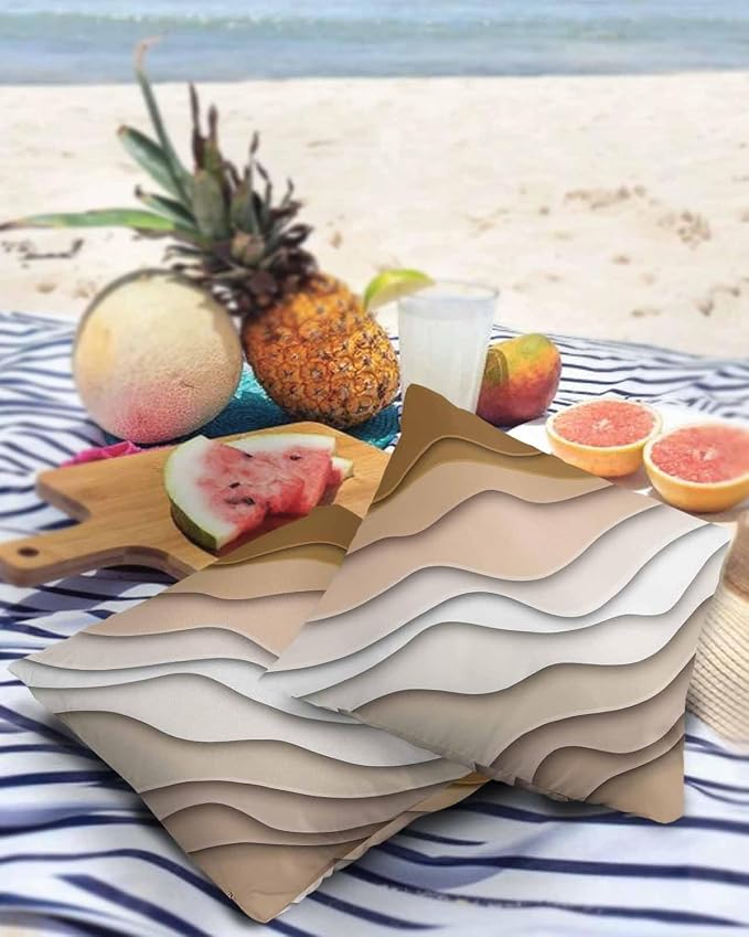 Outdoor Pillows 26x26 Waterproof Outdoor Pillow Covers Modern Wavy Ombre Gray Polyester Throw Pillow Covers Garden Cushion Decorative Case for Patio Couch Decoration Set of 2 Modern Geometric Stripes