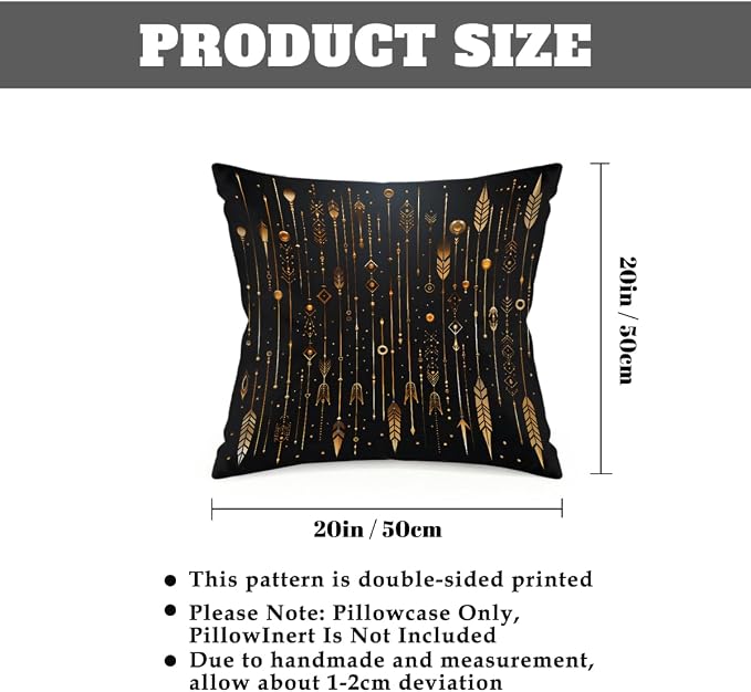 20x20 Inch Outdoor Pillow Covers Set of 2 Waterproof Throw Pillow Covers Decorative Couch Cushion Covers Arrows Boho Square Pillowcases Protectors for Patio Garden Sofa