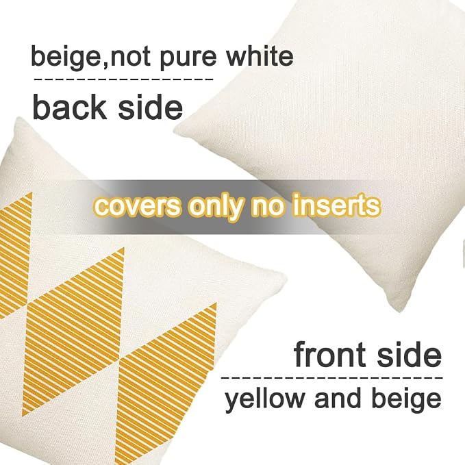Outdoor Pillows Covers 18x18 Waterproof,Blue and Beige Set of 4(No Insert) | for Covered Patio Furniture Couch Sunbrella,No Insert Just Covers,Fit 18x18 inch Inserts or Smaller,Durable Polyester,Boho