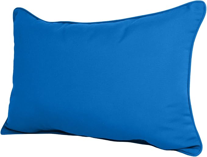 Comfort Classics 22W x 14D x 4H Sunbrella Outdoor Lumbar Pillow Inc. Made in USA (Pacific Blue)
