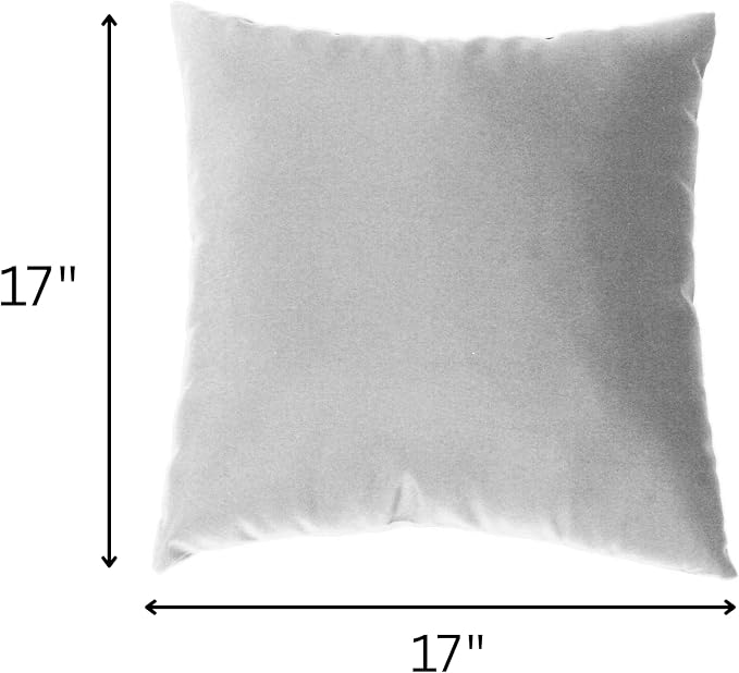 Cushion Source 17" x 17" Sunbrella Throw Pillow, Indoor/Outdoor Decorative Pillow, Fade and Water Resistant, Sunbrella Elements Cast Silver