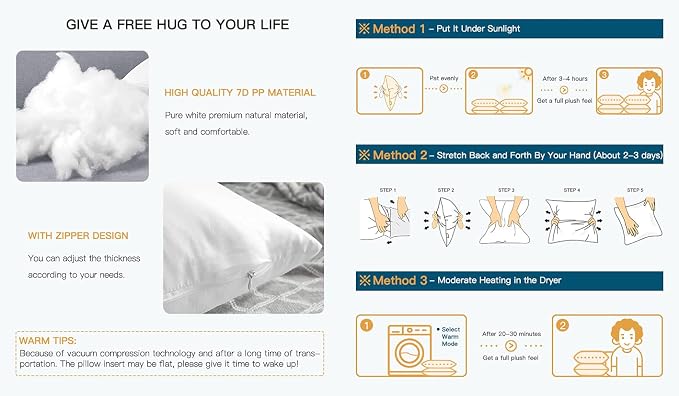 OTOSTAR Outdoor Throw Pillow Inserts - Pack of 1 Water Resistant Cushion Inner Pads for Patio Garden Coffee House Decorative Waterproof Pillow Inserts 16x16 Inch -White