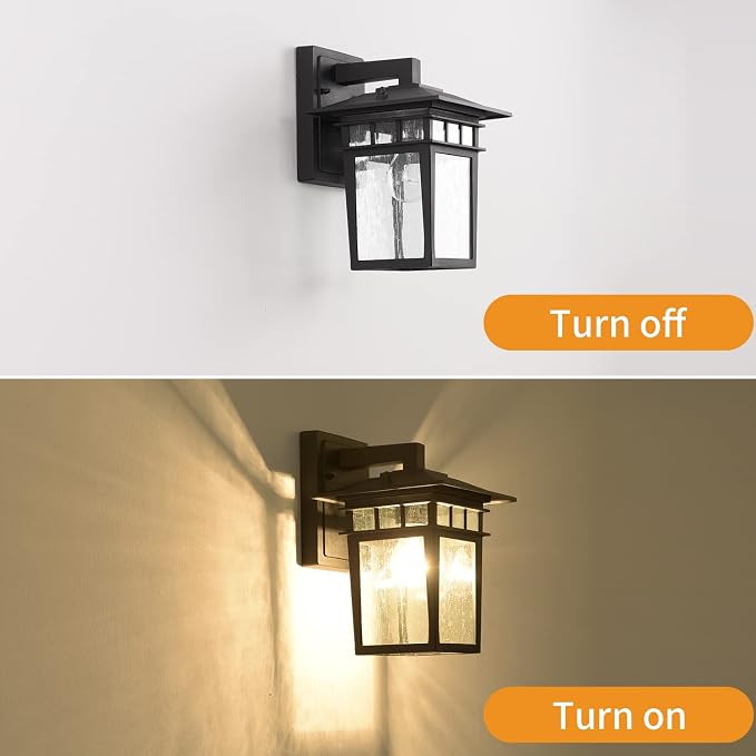 Outdoor Wall Lantern 2 Pack Exterior Light Fixtures Wall Mount Black